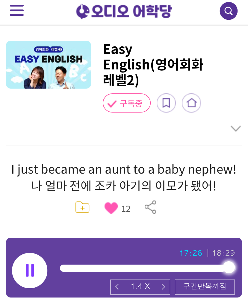 24.12.04.수 Easy English (영어회화 레벨 2) I just became an aunt to a baby nephew! 나 얼마 전에 조카 아기의 이모가 됐어!