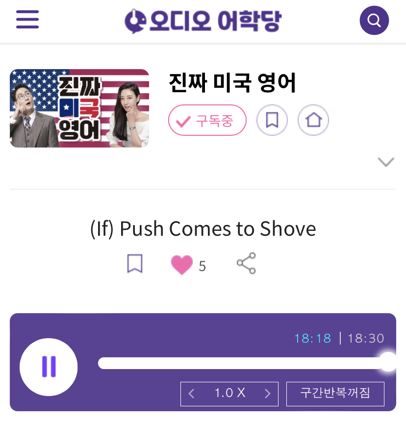 23.12.08.금 진짜 미국 영어 (if) Push Comes to Shove 꼭 그래야 한다면 sth comes down to sth 달려 있다.