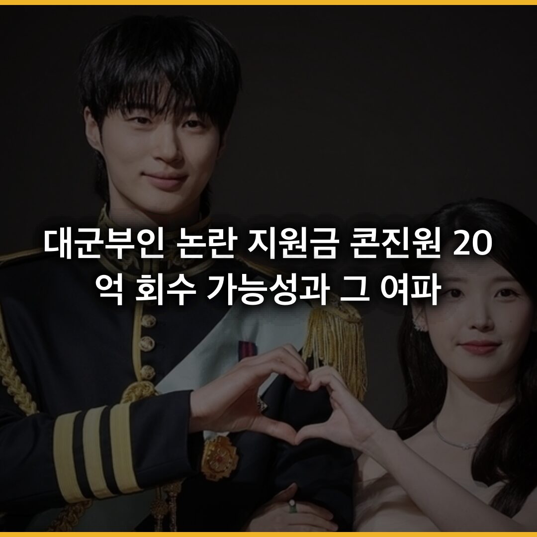 대군부인 논란 지원금: 콘진원 20억 회수 가능성과 그 여파