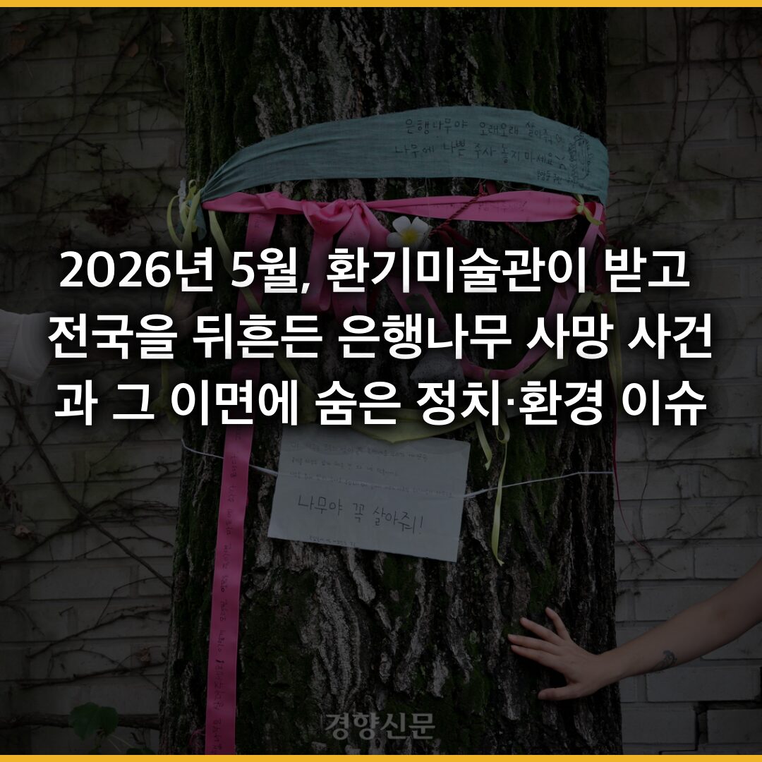 2026년 5월, 환기미술관이 받고 전국을 뒤흔든 은행나무 사망 사건과 그 이면에 숨은 정치·환경 이슈
