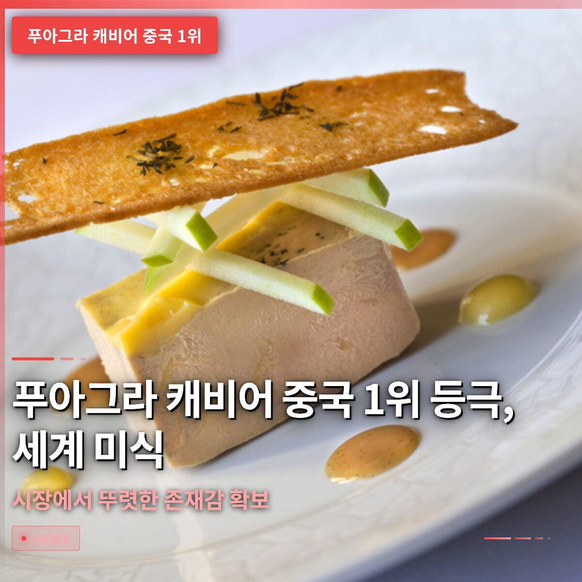 푸아그라 캐비어 중국 1위 등극, 세계 미식 시장에서 뚜렷한 존재감 확보