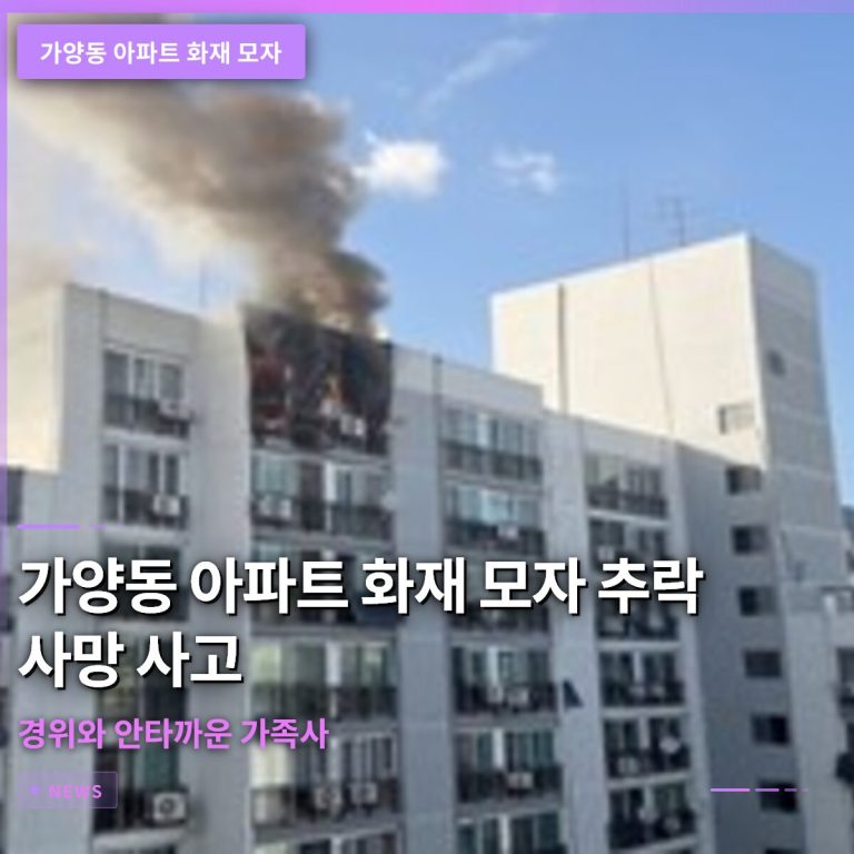 가양동 아파트 화재 모자 추락 사망 사고 경위와 안타까운 가족사