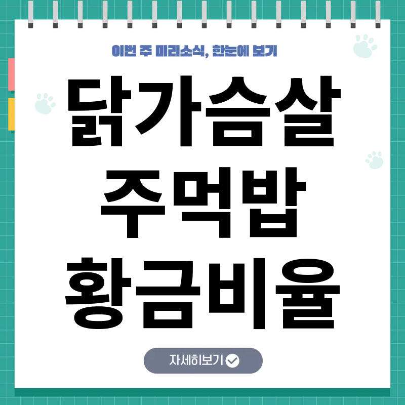 닭가슴살 주먹밥 황금레시피로 완성하는 건강한 다이어트 도시락