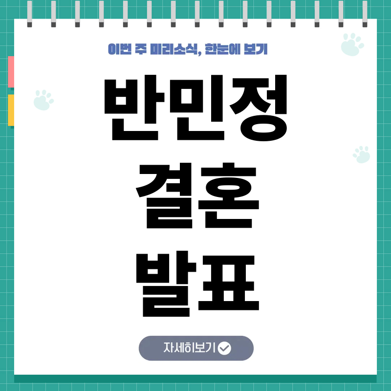 반민정 결혼 배우자 누구일까 1살 연상 사업가와 새로운 인생 시작