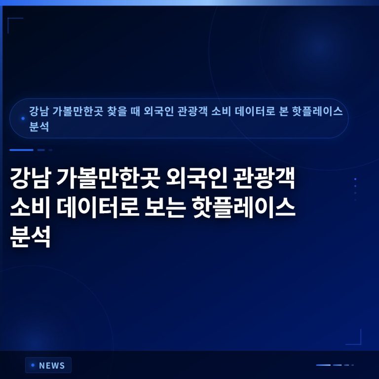 강남 가볼만한곳 외국인 관광객 소비 데이터로 보는 핫플레이스 분석