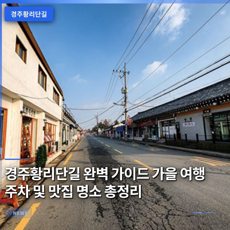 경주황리단길 완벽 가이드 가을 여행 주차 및 맛집 명소 총정리