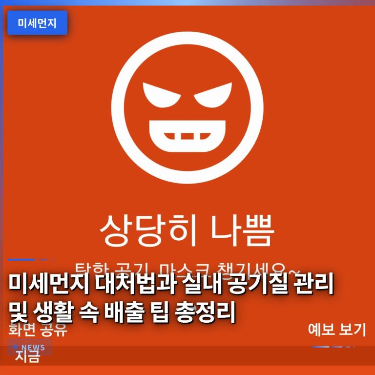 미세먼지 대처법과 실내 공기질 관리 및 생활 속 배출 팁 총정리