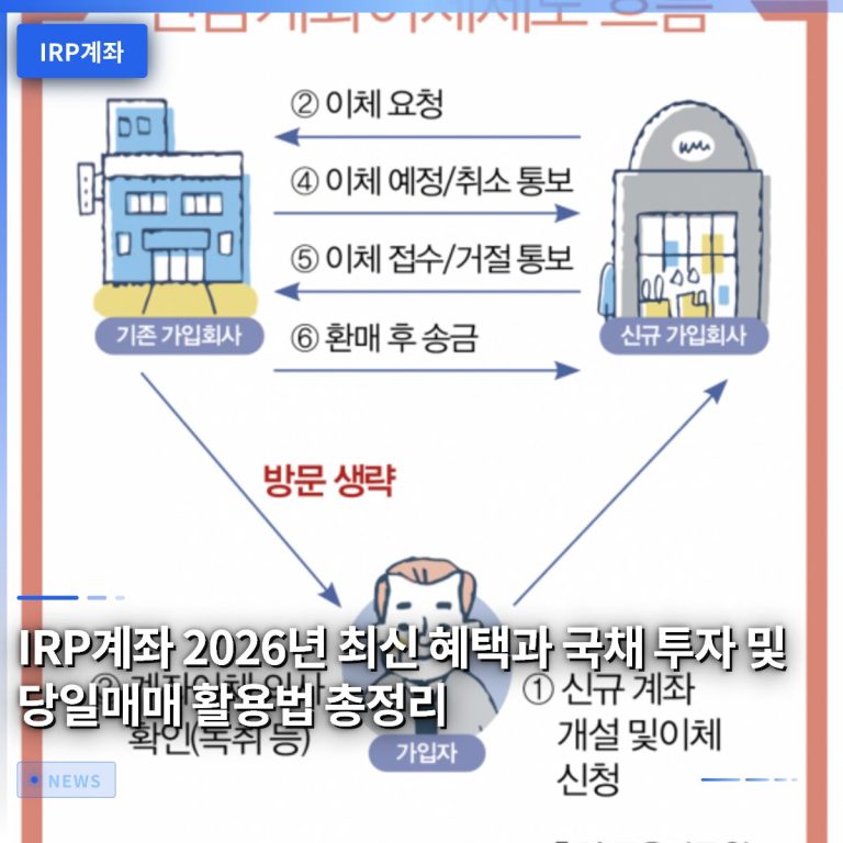 IRP계좌 2026년 최신 혜택과 국채 투자 및 당일매매 활용법 총정리