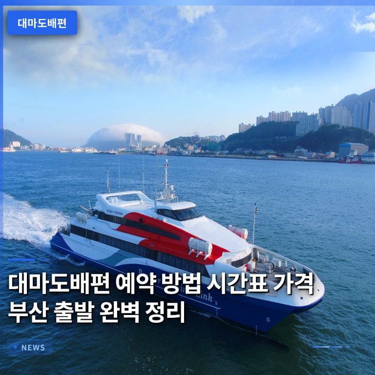 대마도배편 예약 방법 시간표 가격 부산 출발 완벽 정리