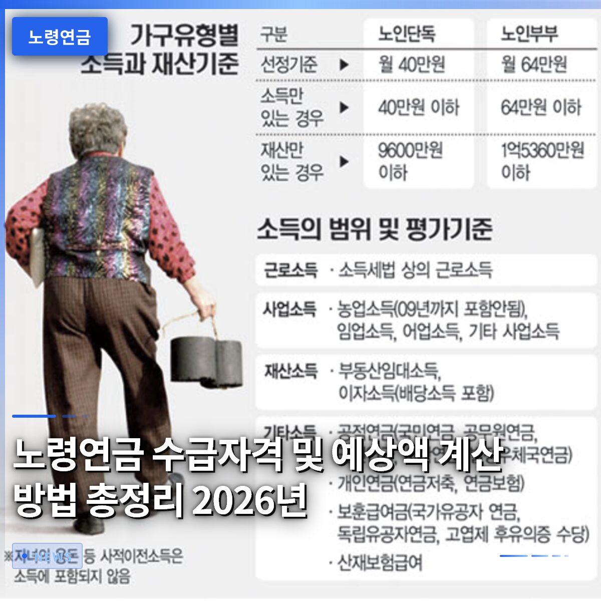노령연금 수급자격 및 예상액 계산 방법 총정리 2026년