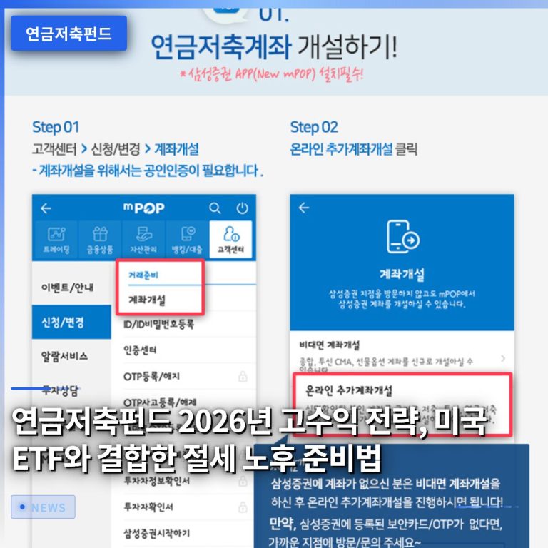 연금저축펀드 2026년 고수익 전략, 미국 ETF와 결합한 절세 노후 준비법