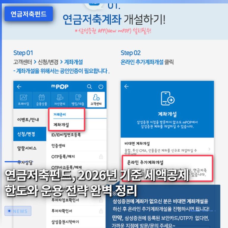 연금저축펀드, 2026년 기준 세액공제 한도와 운용 전략 완벽 정리