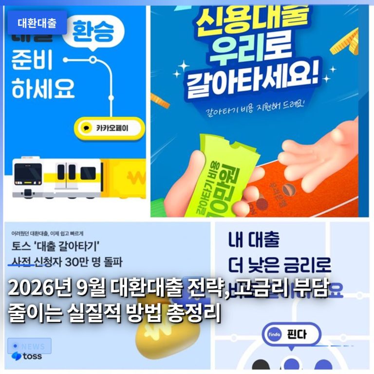 2026년 9월 대환대출 전략, 고금리 부담 줄이는 실질적 방법 총정리