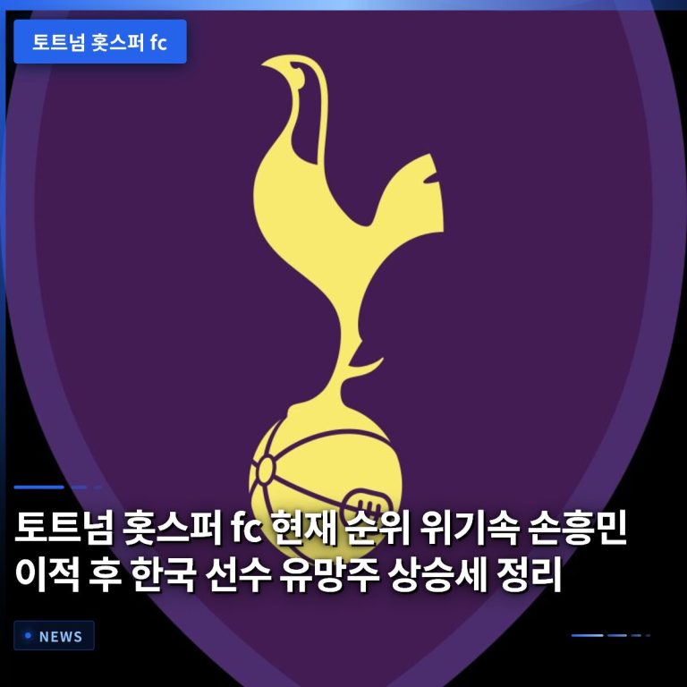 토트넘 홋스퍼 fc 현재 순위 위기속 손흥민 이적 후 한국 선수 유망주 상승세 정리