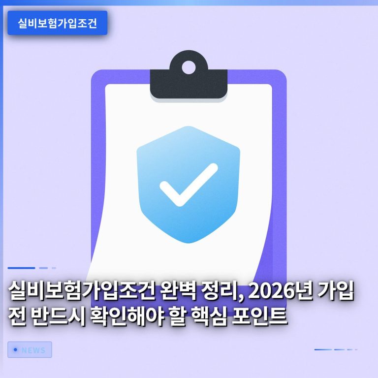 실비보험가입조건 완벽 정리, 2026년 가입 전 반드시 확인해야 할 핵심 포인트