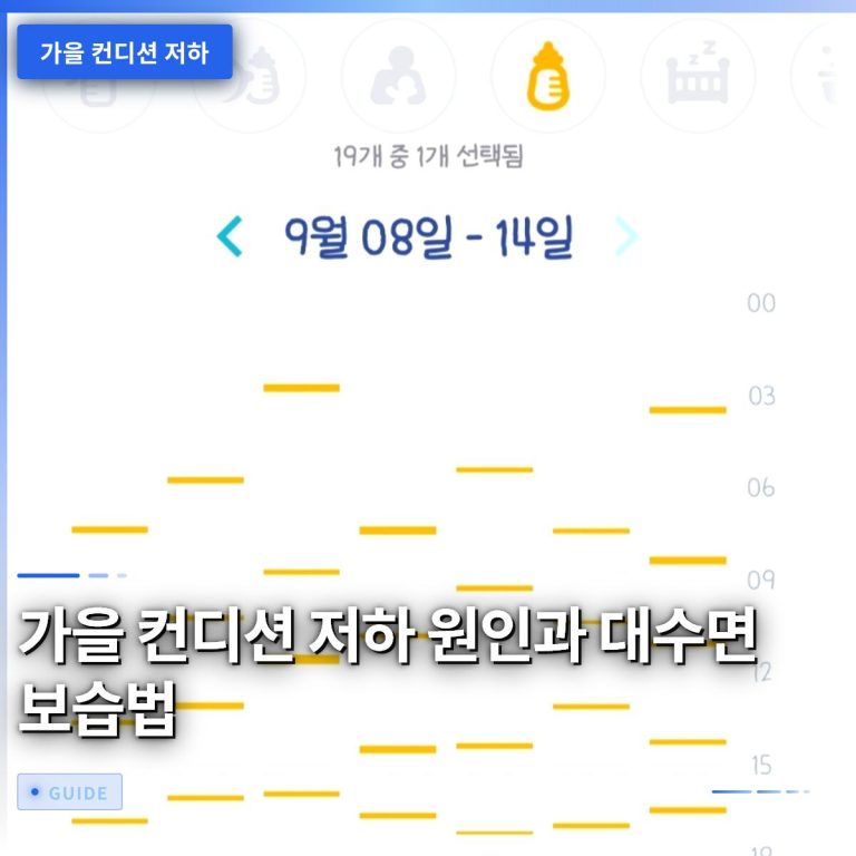 가을 컨디션 저하 원인과 대수면 보습법
