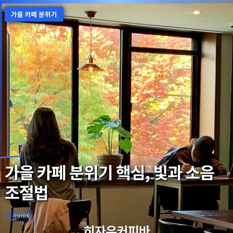 가을 카페 분위기 핵심, 빛과 소음 조절법