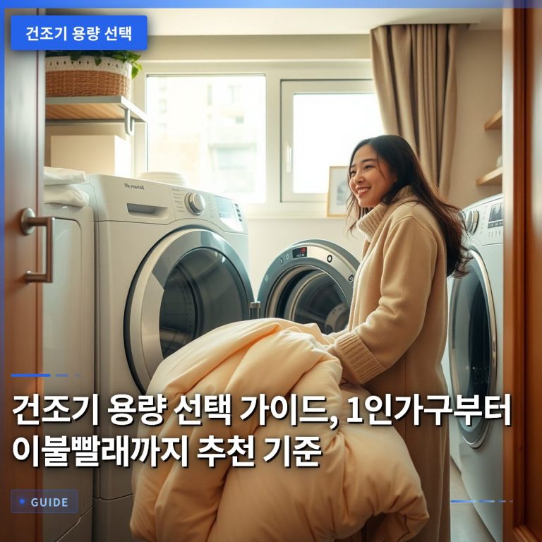 건조기 용량 선택 가이드