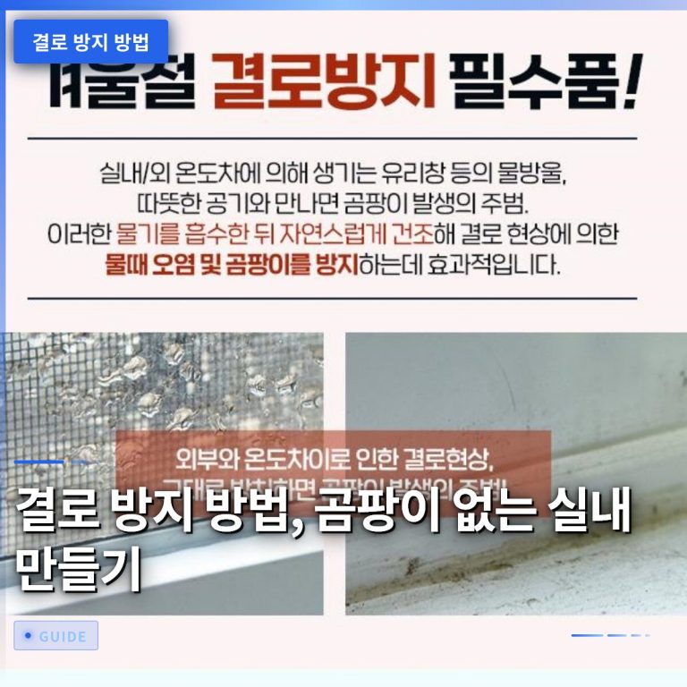결로 방지 방법, 곰팡이 없는 실내 만들기