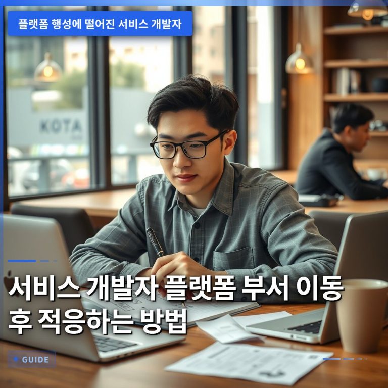 서비스 개발자 플랫폼 부서 이동 후 적응하는 방법